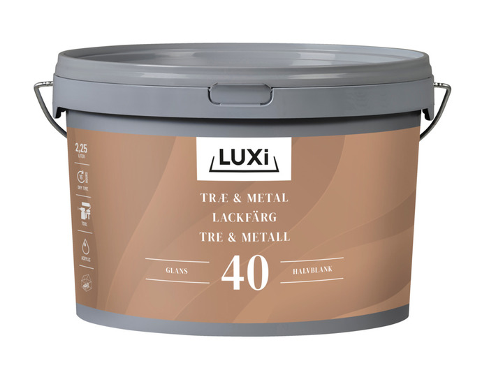 Tre- & metallmaling vannbasert RAL 9010 2,5 l - Luxi